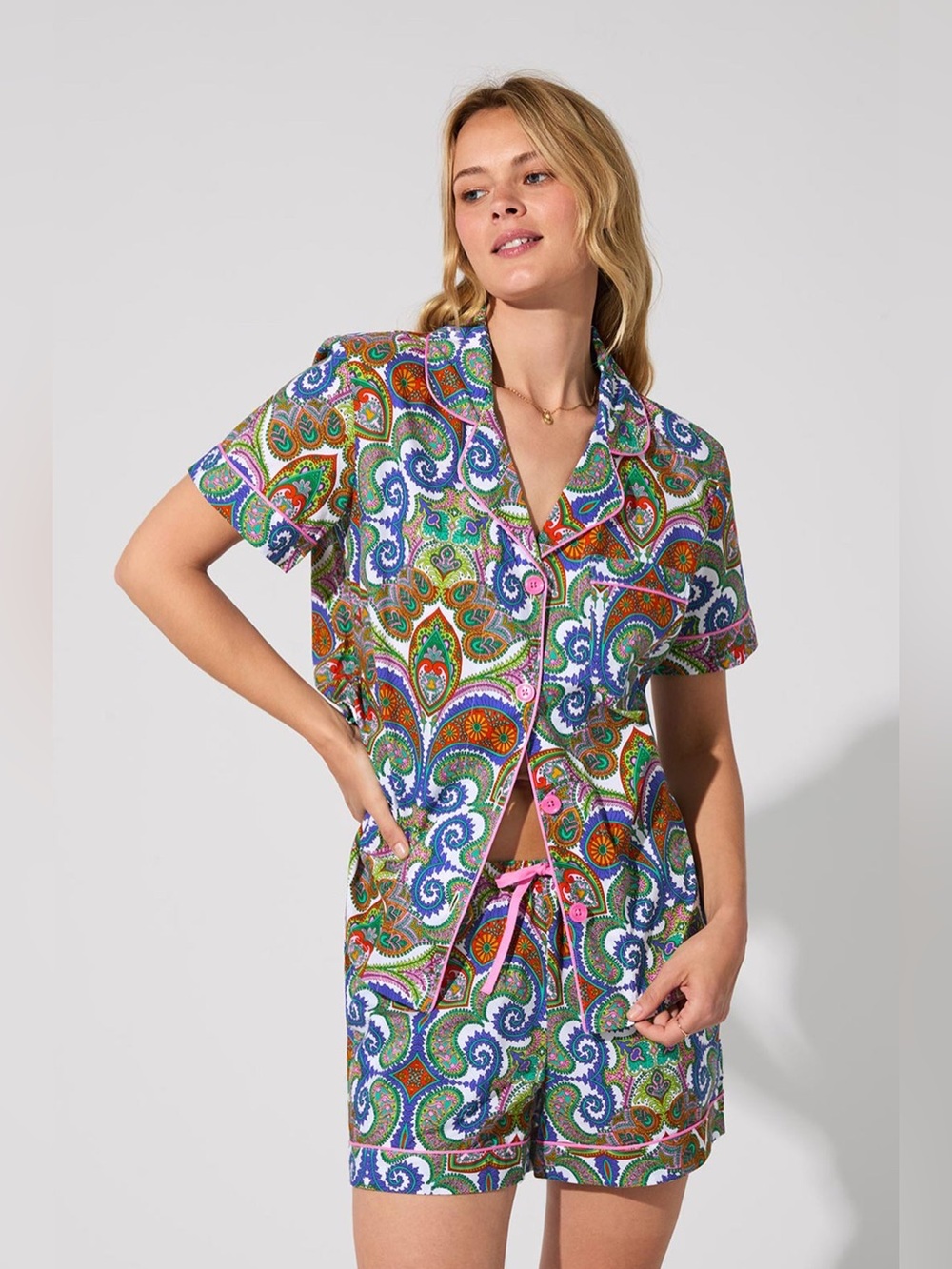 Trina Turk Multicolor Paisley Short Pajama Set